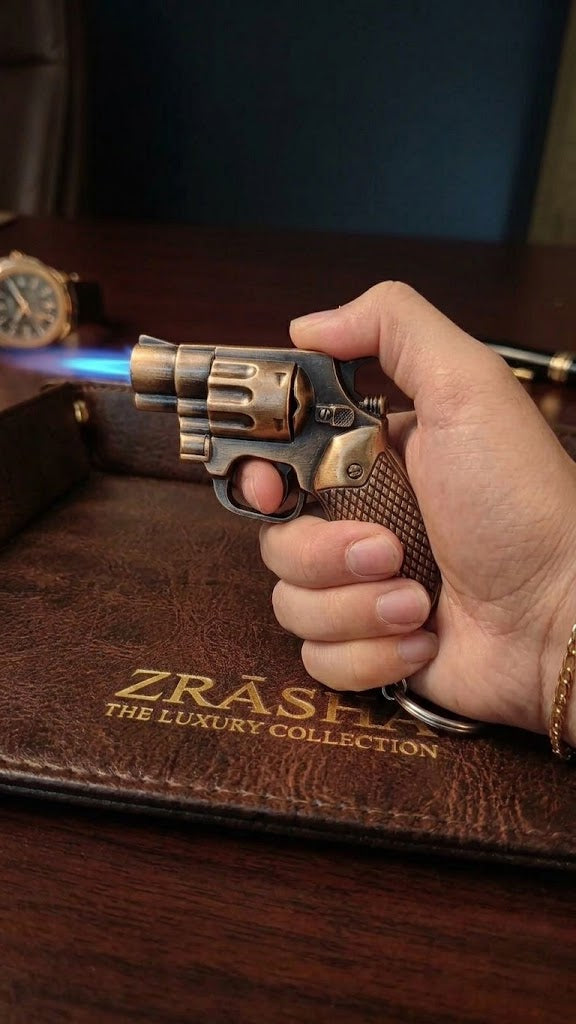 Mini Revolver Jet Lighter Keychain | Reffilable Pistol Lighter