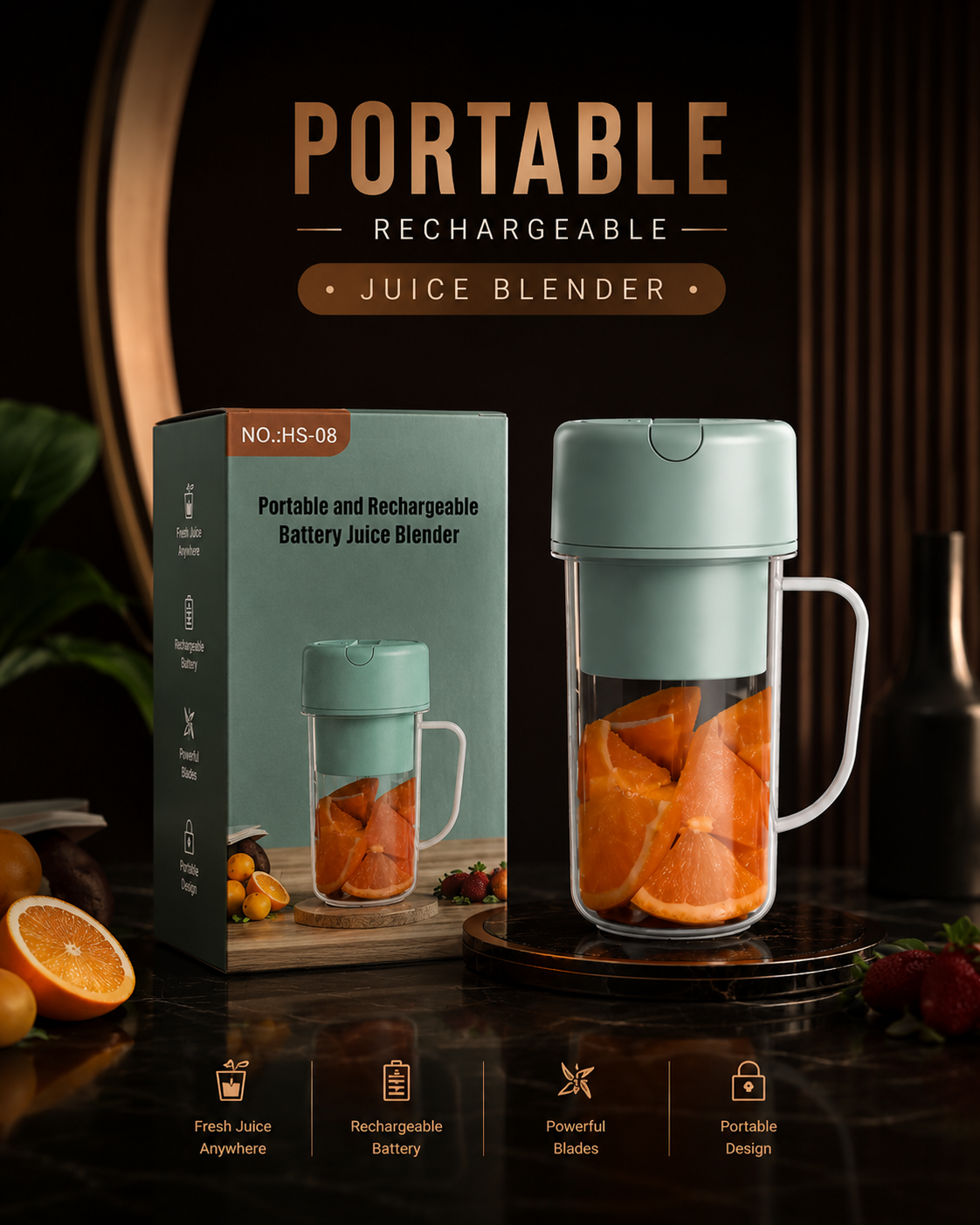 Portable & Rechargeable Battery Juice Blender