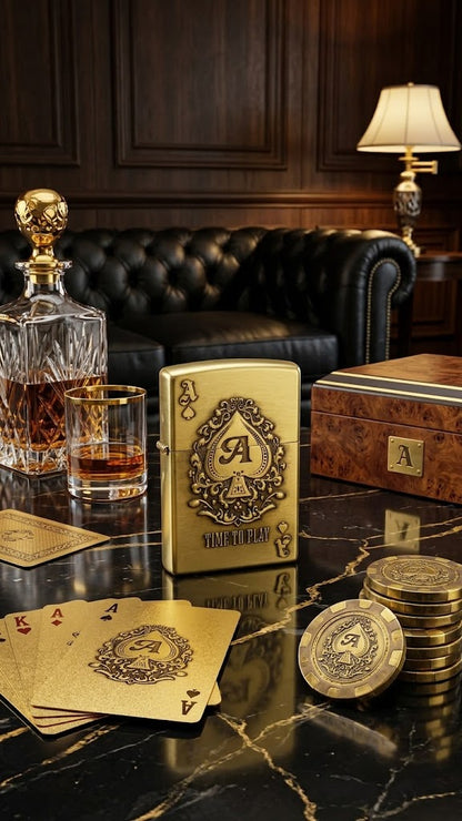 Premium Brass Engraved Lighters (Ace of Spades & Cannabis Edition)