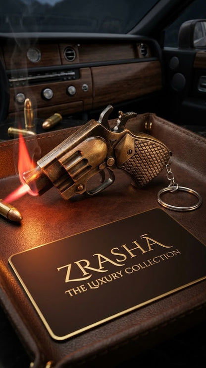 Mini Revolver Jet Lighter Keychain | Reffilable Pistol Lighter