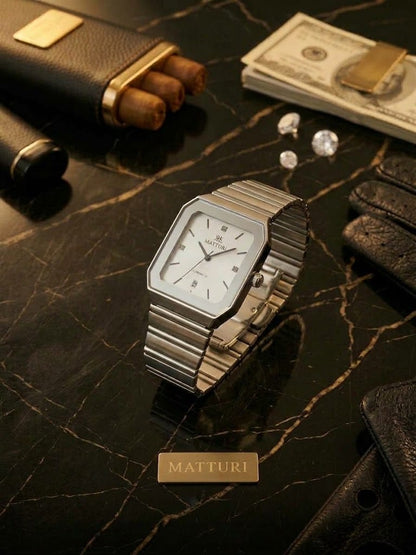 Matturi  Square Stainless Steel Quartz Men's Watch