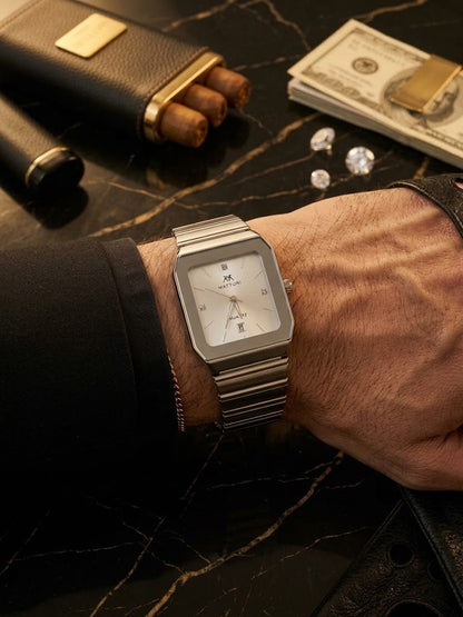 Matturi  Square Stainless Steel Quartz Men's Watch