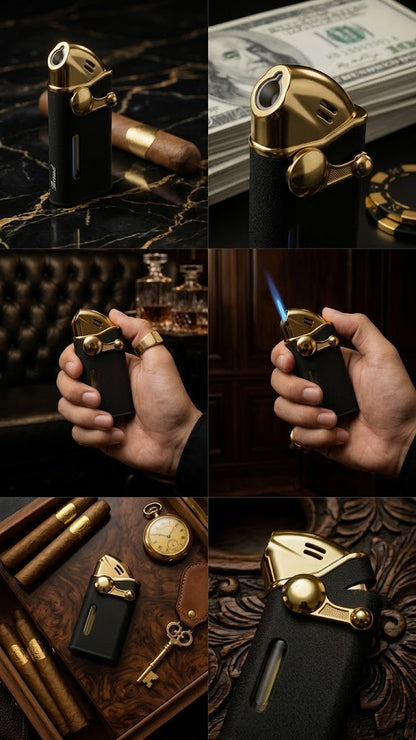 The Broad Don  Edition:  Luxury Gold & Matte Black Torch Lighter
