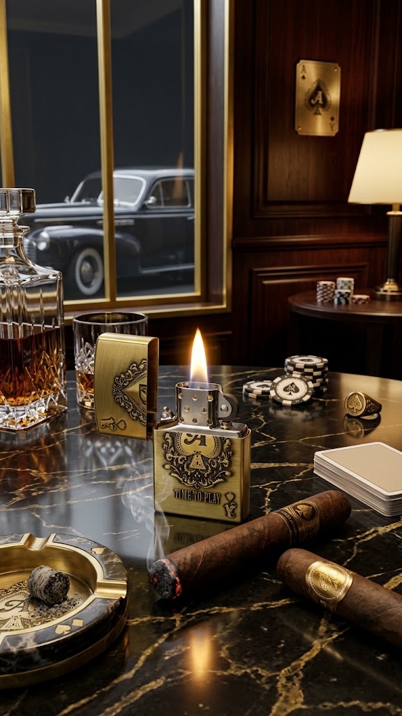 Premium Brass Engraved Lighters (Ace of Spades & Cannabis Edition)