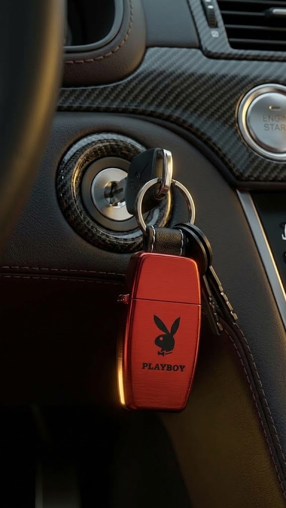 Playboy Luxury Keychain Jet Lighter (Matte Red)