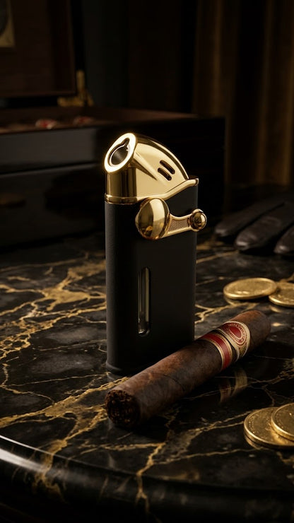 The Broad Don  Edition:  Luxury Gold & Matte Black Torch Lighter