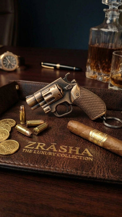 Mini Revolver Jet Lighter Keychain | Reffilable Pistol Lighter