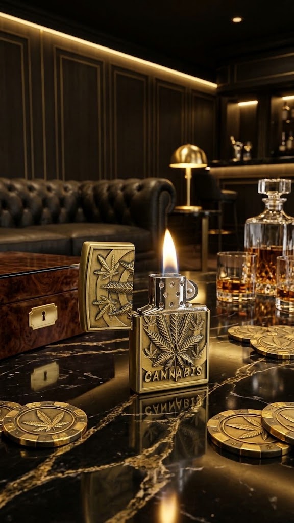 Premium Brass Engraved Lighters (Ace of Spades & Cannabis Edition)