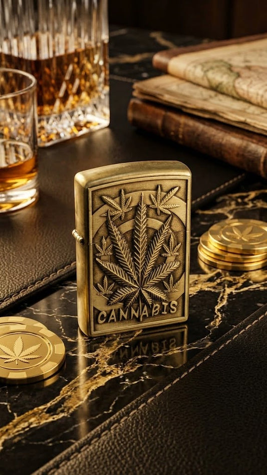 Premium Brass Engraved Lighters (Ace of Spades & Cannabis Edition)