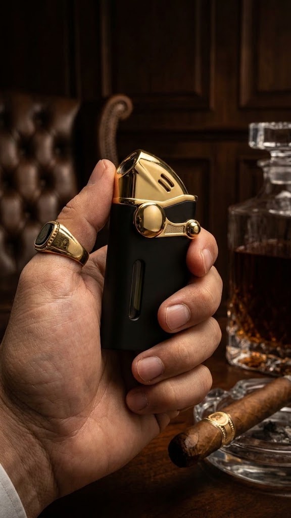 The Broad Don  Edition:  Luxury Gold & Matte Black Torch Lighter