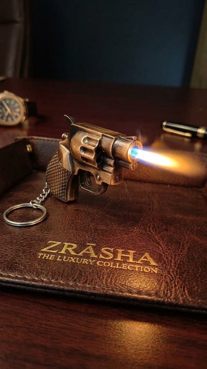 Mini Revolver Jet Lighter Keychain | Reffilable Pistol Lighter