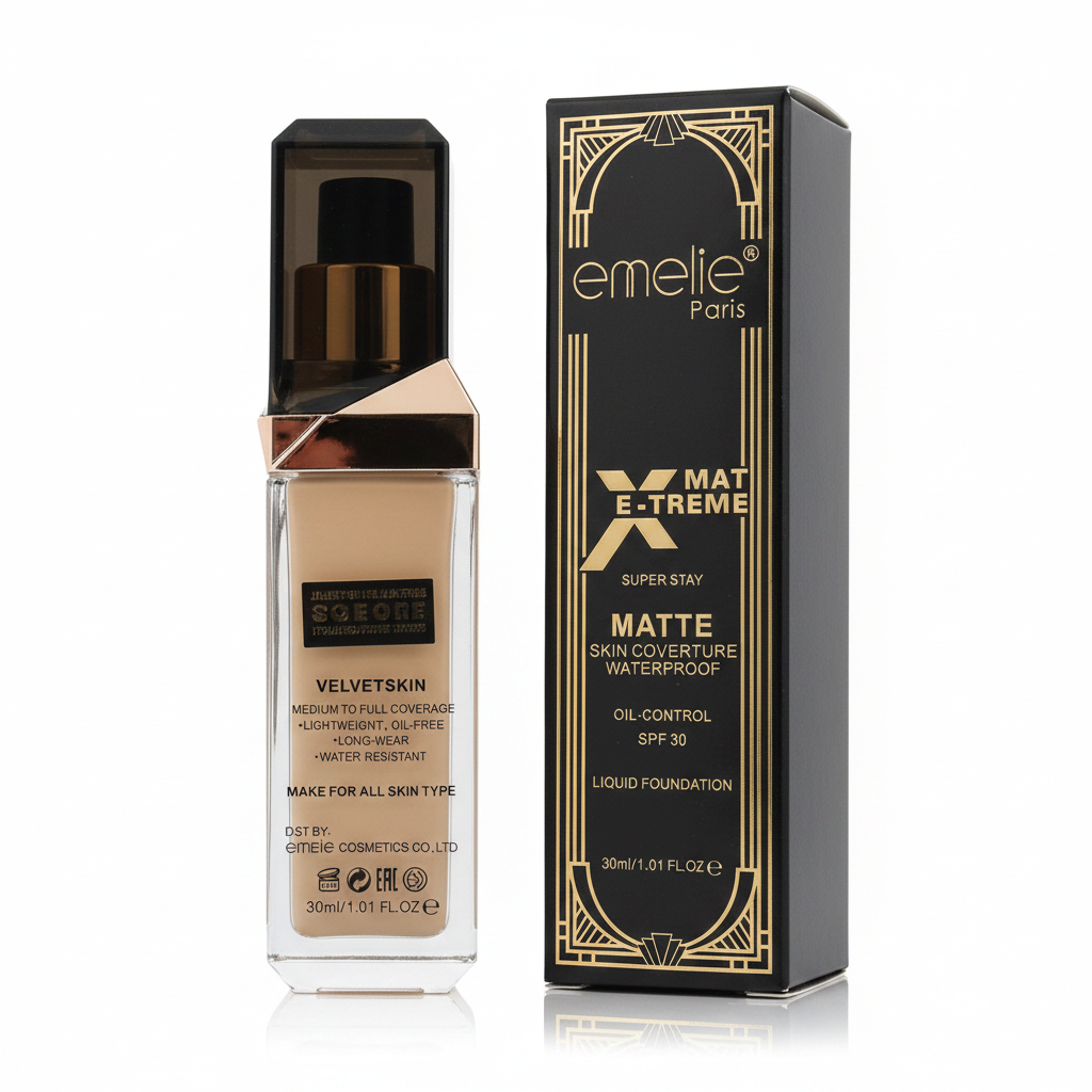 Emelie Paris X-treme Matte Foundation - White Background